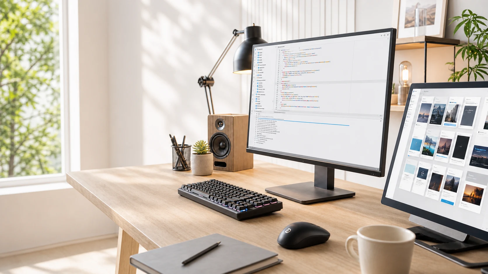 Espacio de trabajo WordPress con editor de código y herramientas de desarrollo